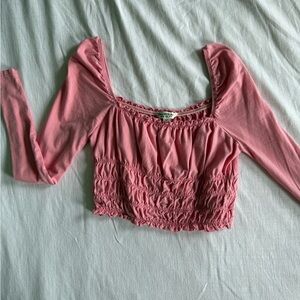Pink Smocked Women's Top